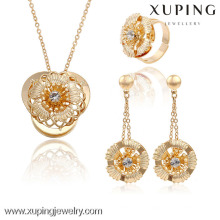 63738 Xuping fashion plaqué or luxe mariée ensembles de bijoux de mariage